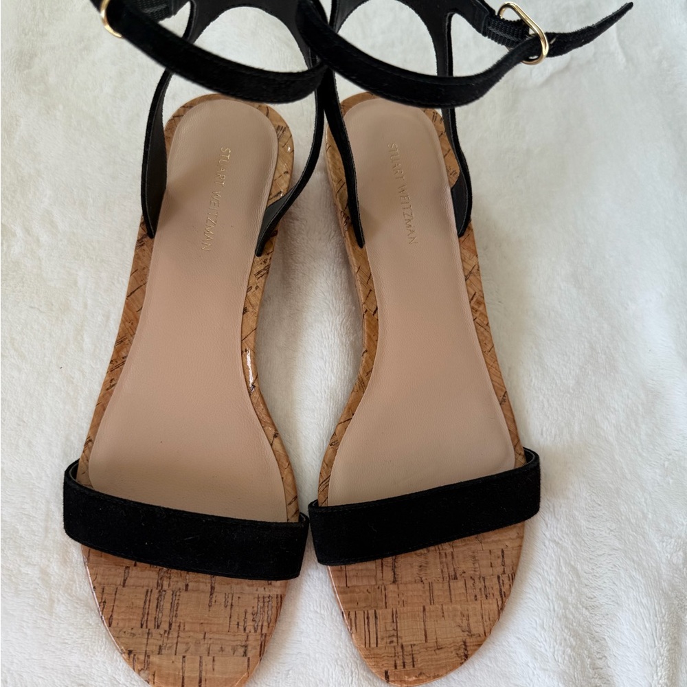 Stuart Weitzman Ave Leather wedge sandals - NEW
